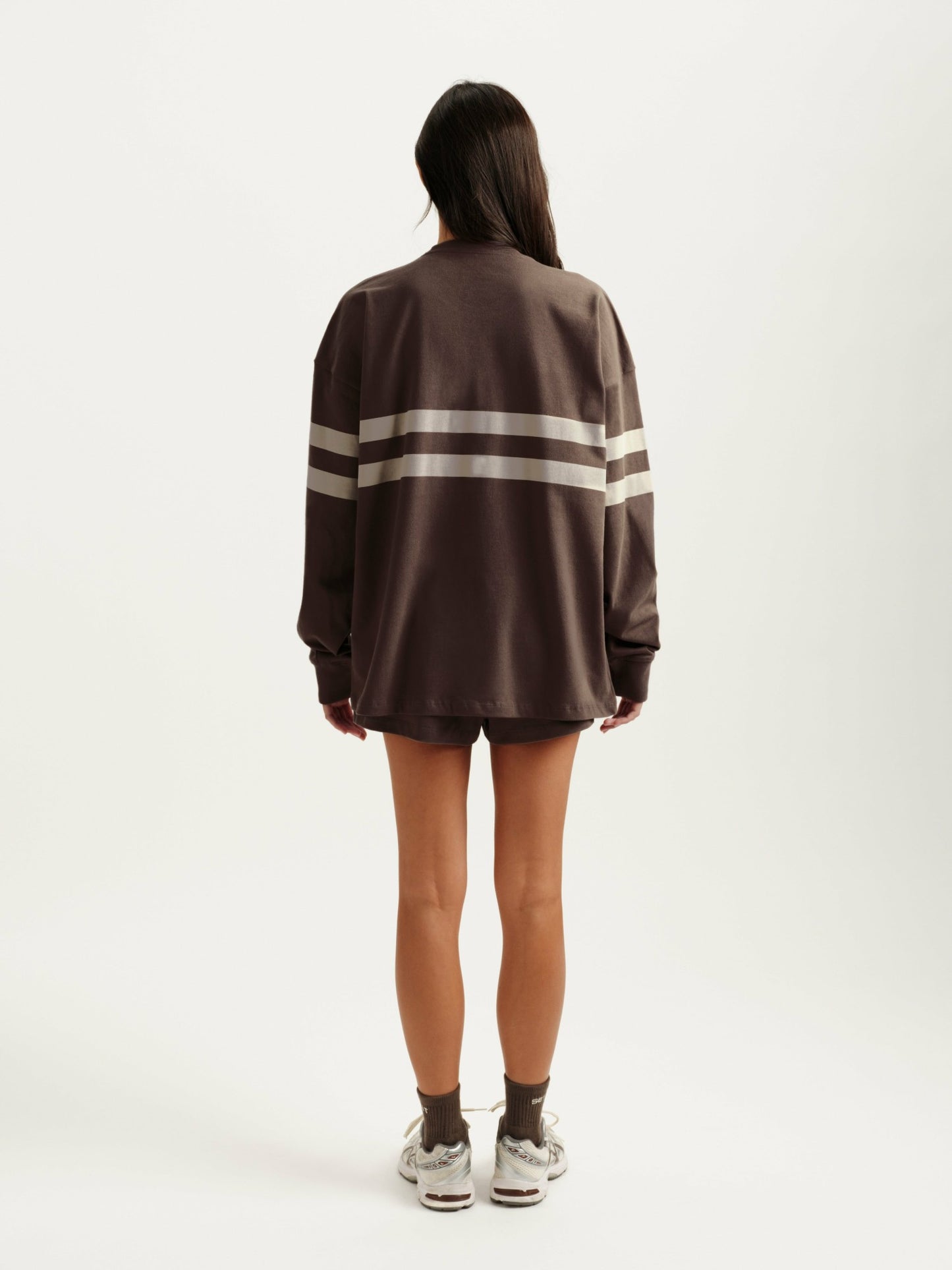 HEAVY COTTON EASY STRIPE LONG SLEEVE - GRAIN | SET ACTIVE Signature