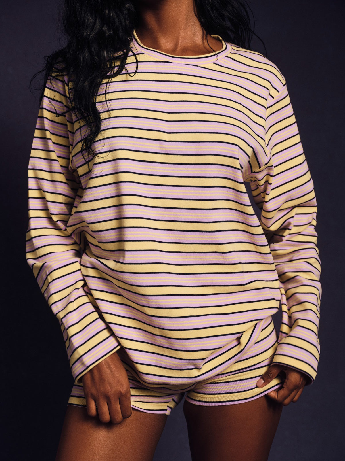STRIPE JERSEY STRIPE OVERSIZED LONG SLEEVE - STREAMER | SET ACTIVE Trending