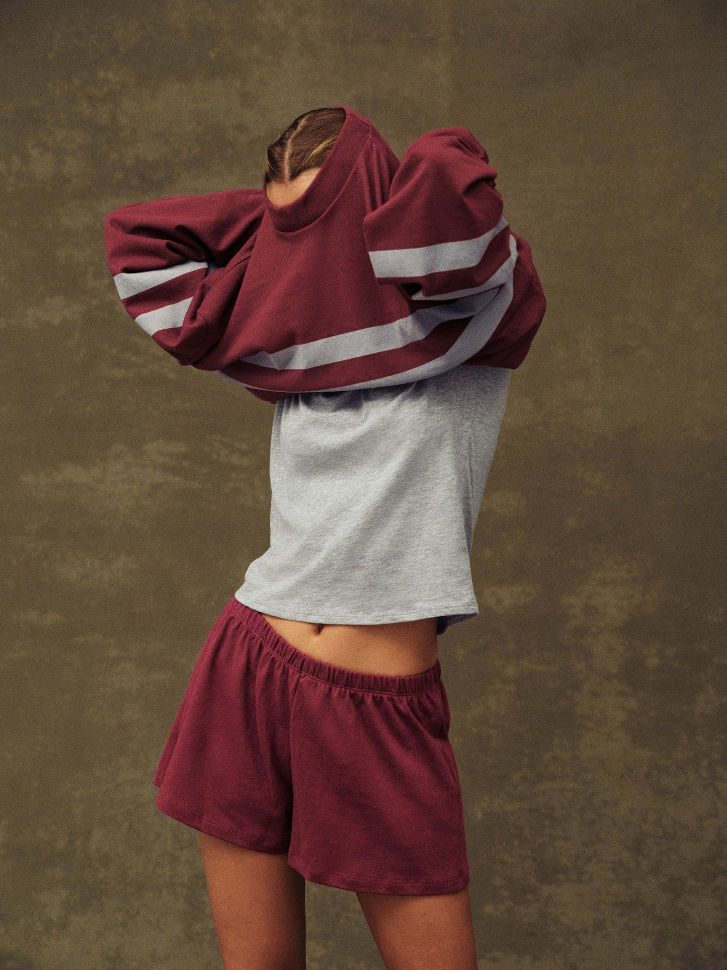 HEAVY COTTON EASY STRIPE LONG SLEEVE - SEPIA | SET ACTIVE Trending