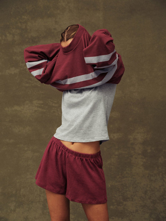 HEAVY COTTON EASY STRIPE LONG SLEEVE - SEPIA | SET ACTIVE Trending