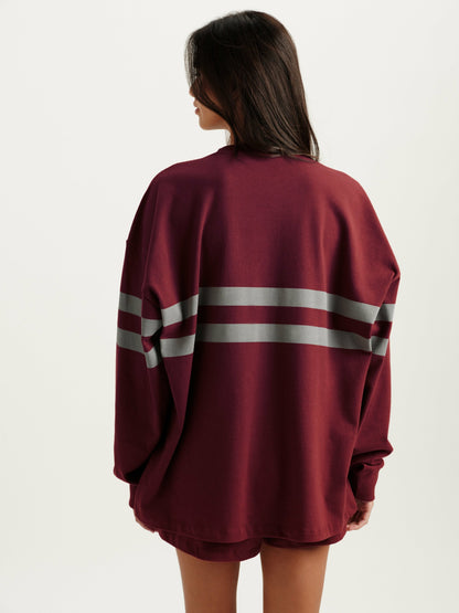 HEAVY COTTON EASY STRIPE LONG SLEEVE - SEPIA | SET ACTIVE Trending