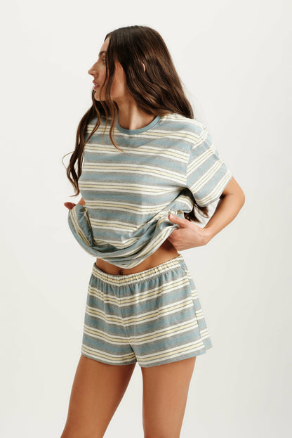 CLASSIC COTTON DAILY STRIPE BOYFRIEND TEE - CASSETTE | SET ACTIVE Classic