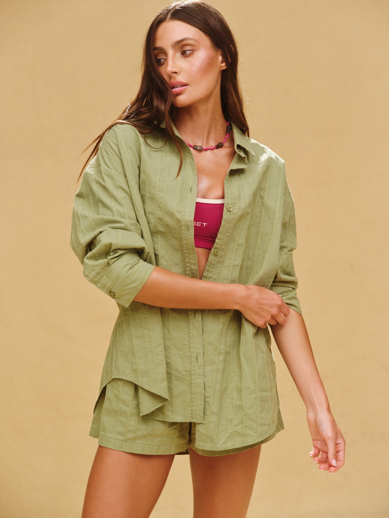 STRIPED JACQUARD LINE BUTTON DOWN - PIÑA | SET ACTIVE Trending