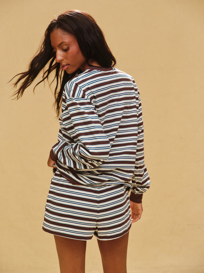 CLASSIC COTTON DAILY STRIPE CUFFED LONG SLEEVE - KONA | SET ACTIVE Popular