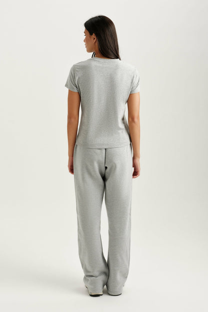 CLASSIC COTTON DAILY STAPLE POCKET TEE - FOG HEATHER GREY | SET ACTIVE Exclusive