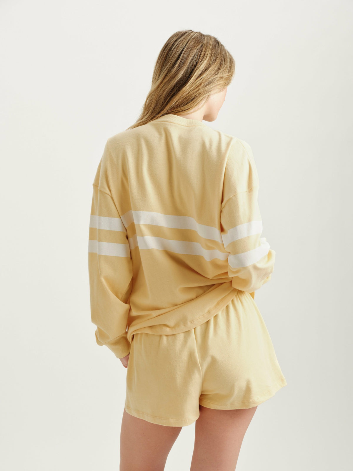 HEAVY COTTON EASY STRIPE LONG SLEEVE - BUTTER | SET ACTIVE Signature