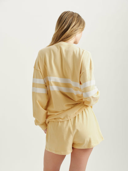 HEAVY COTTON EASY STRIPE LONG SLEEVE - BUTTER | SET ACTIVE Signature