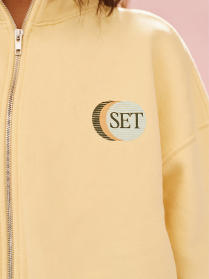 MIDWEIGHT SWEATS STAPLE SET FUNNEL ZIP - ORANGE SODA | SET ACTIVE Trending