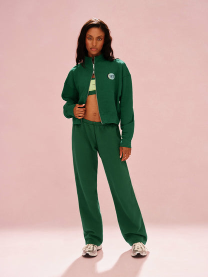 MIDWEIGHT SWEATS STAPLE SET FUNNEL ZIP - LAWN | SET ACTIVE Featured