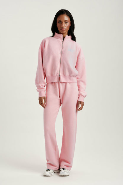 MIDWEIGHT SWEATS STAPLE SET FUNNEL ZIP - BLUSH | SET ACTIVE Recommended
