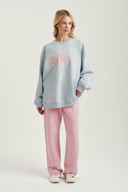 MIDWEIGHT SWEATS STAPLE STRAIGHT LEG SWEATPANTS - INVERSE BLUSH | SET ACTIVE Exclusive