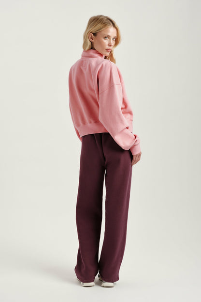MIDWEIGHT SWEATS STAPLE SET FUNNEL ZIP - ROSEBUD | SET ACTIVE Signature