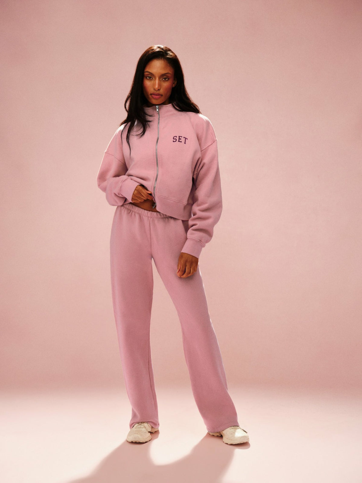MIDWEIGHT SWEATS STAPLE STRAIGHT LEG SWEATPANTS - INVERSE ROSEBUD | SET ACTIVE Classic