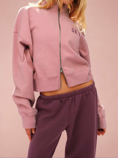 MIDWEIGHT SWEATS STAPLE STRAIGHT LEG SWEATPANTS - ROSEBUD | SET ACTIVE Exclusive