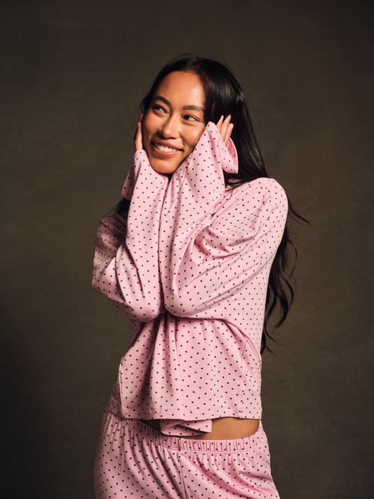 SLEEP JERSEY COMFORT POLKA DOT BOXY LONG SLEEVE - SWIRL | SET ACTIVE Classic