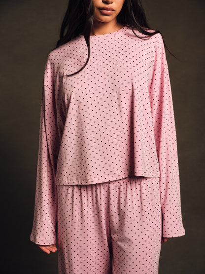 SLEEP JERSEY COMFORT POLKA DOT BOXY LONG SLEEVE - SWIRL | SET ACTIVE Classic