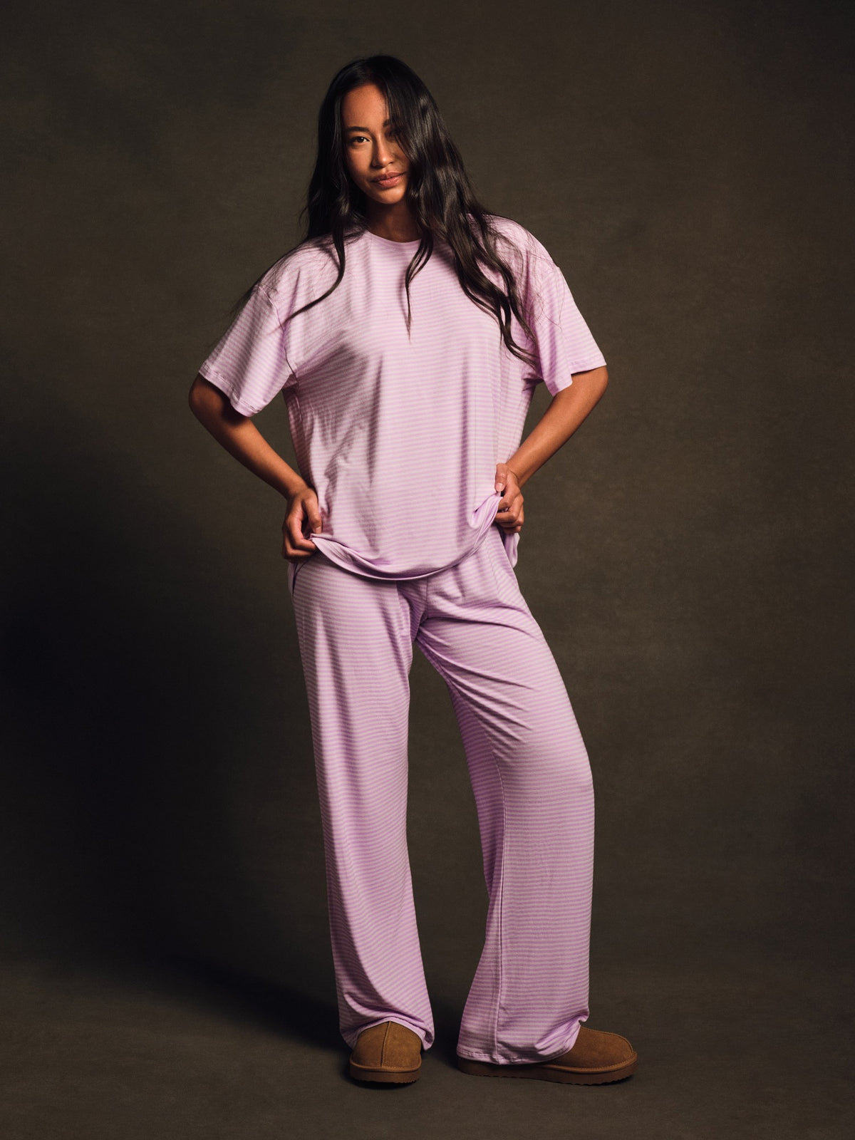 SLEEP JERSEY COMFORT STRIPE SLEEP PANTS - BUTTERCREAM | SET ACTIVE Recommended
