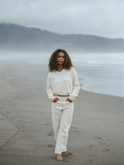 SET X PARKE COTTON V-NECK SWEATER - CREAM | SET ACTIVE Recommended