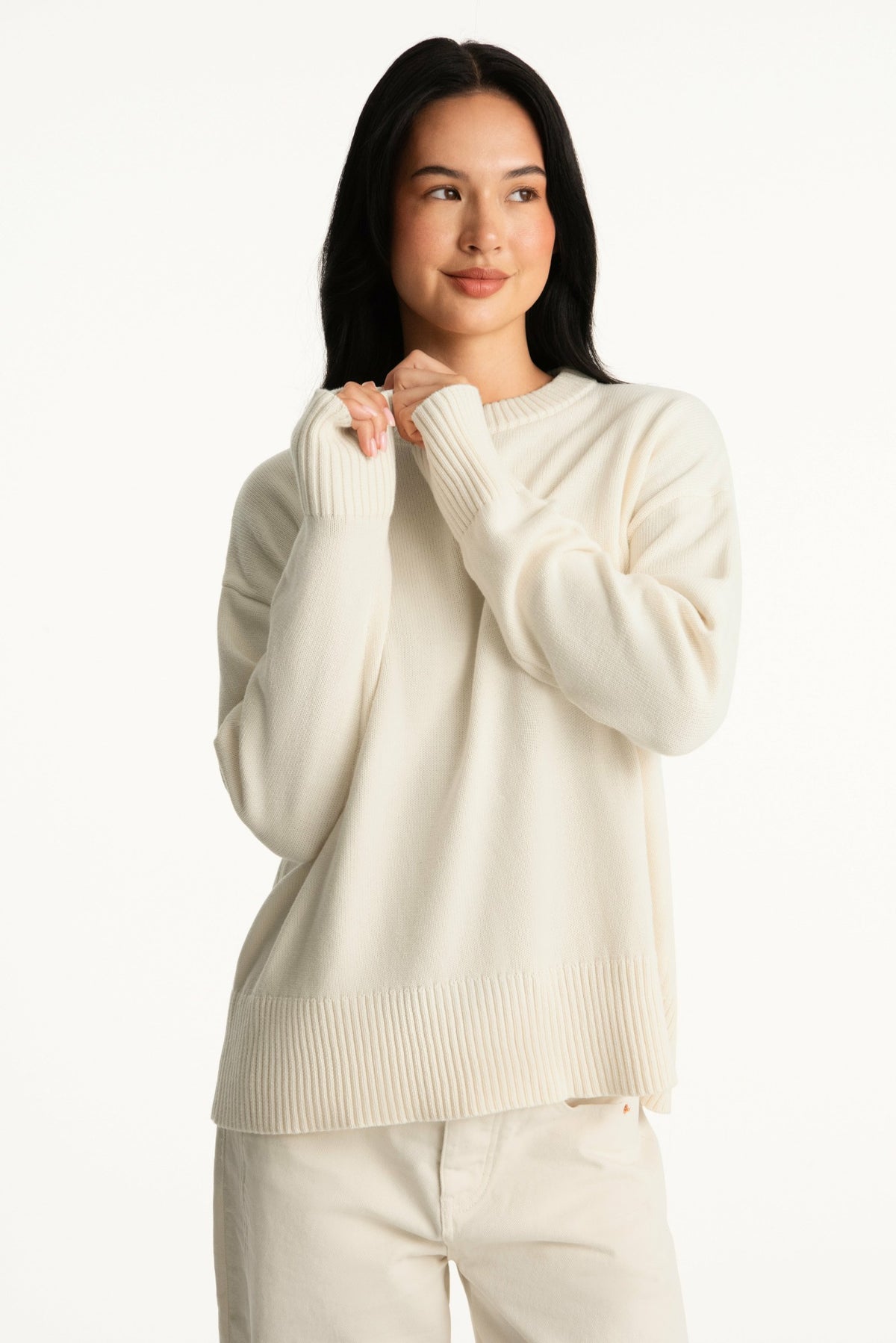 SET X PARKE COTTON CREWNECK - CREAM | SET ACTIVE Exclusive