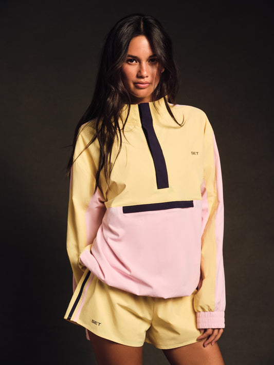 NYLON TRACK 90'S PULLOVER - TAFFY | SET ACTIVE Featured