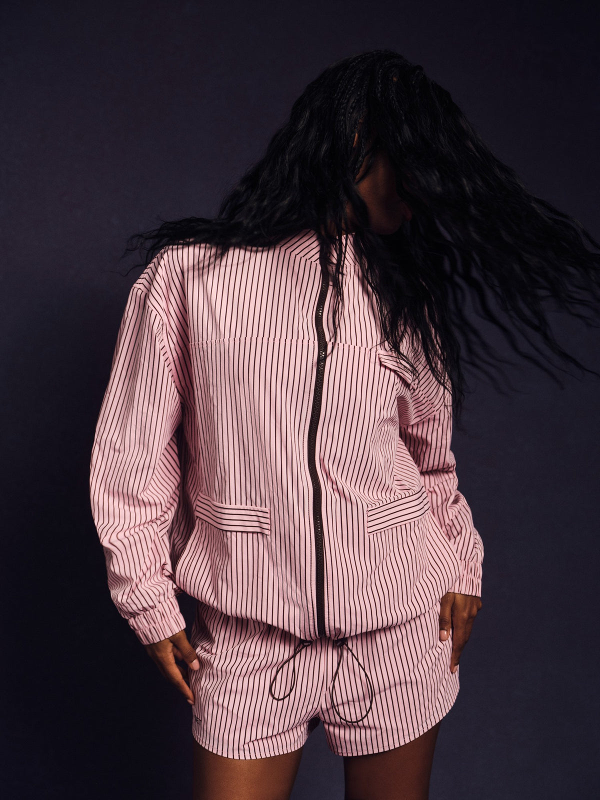 NYLON TRACK STRIPE LIFESTYLE ZIP UP - SWIRL | SET ACTIVE Trending