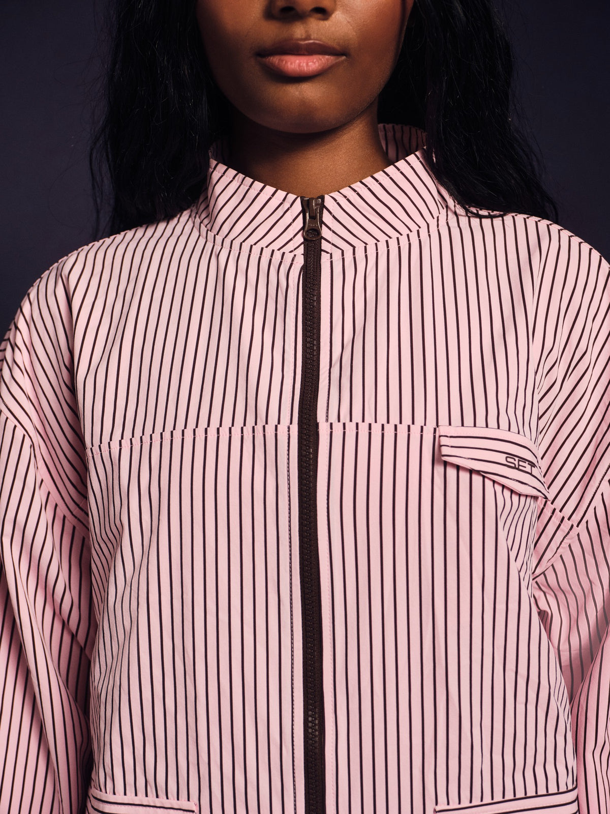 NYLON TRACK STRIPE LIFESTYLE ZIP UP - SWIRL | SET ACTIVE Trending