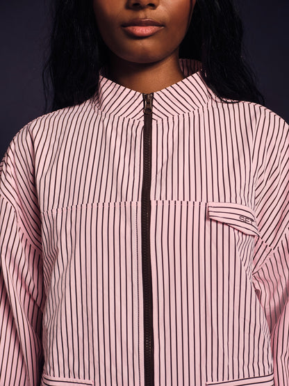 NYLON TRACK STRIPE LIFESTYLE ZIP UP - SWIRL | SET ACTIVE Trending