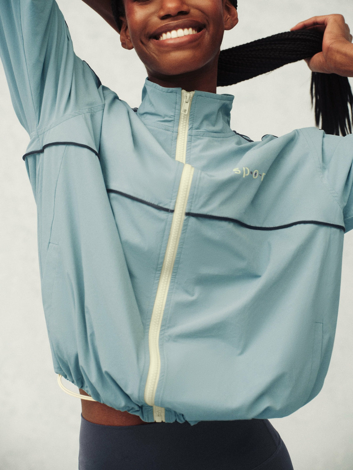 NYLON TRACK SEAM ZIP UP - WASHED | SET ACTIVE Best Seller
