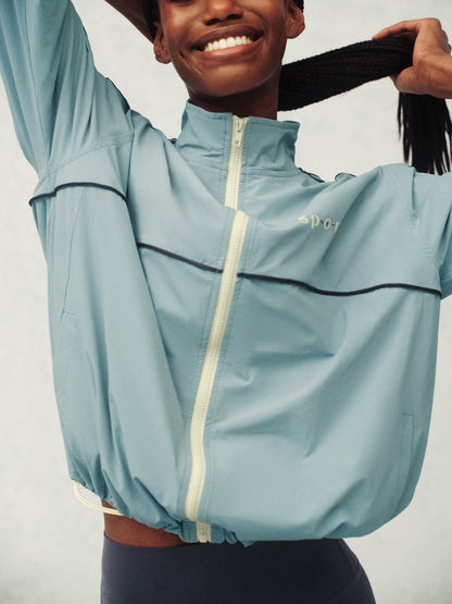 NYLON TRACK SEAM ZIP UP - WASHED | SET ACTIVE Best Seller