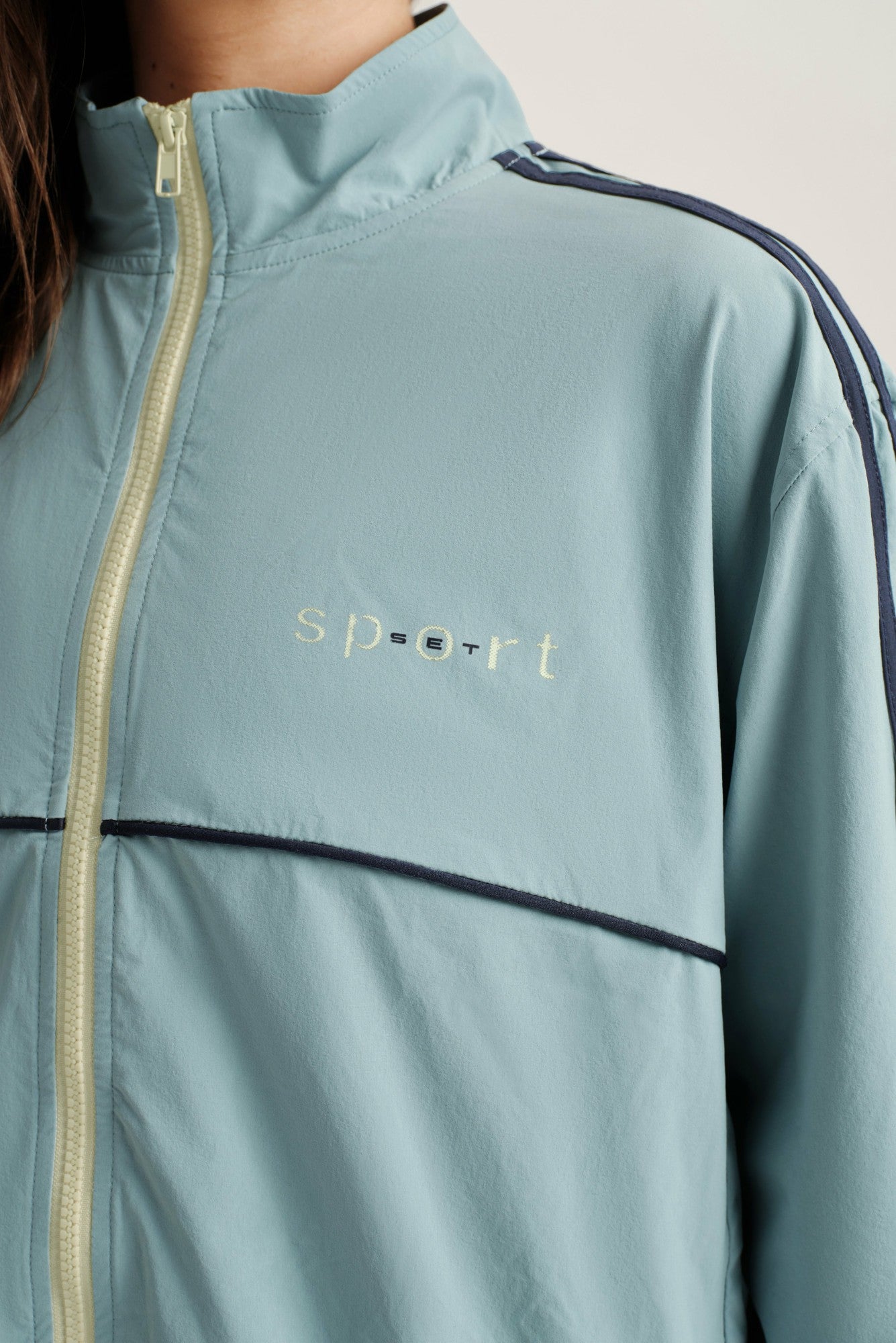 NYLON TRACK SEAM ZIP UP - WASHED | SET ACTIVE Best Seller