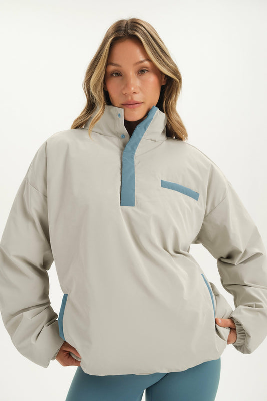 NYLON PUFF QUARTER SNAP JACKET - GLISTEN | SET ACTIVE Recommended