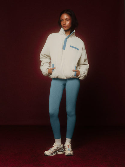 NYLON PUFF QUARTER SNAP JACKET - GLISTEN | SET ACTIVE Recommended