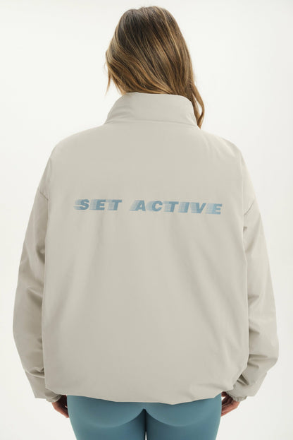 NYLON PUFF QUARTER SNAP JACKET - GLISTEN | SET ACTIVE Recommended