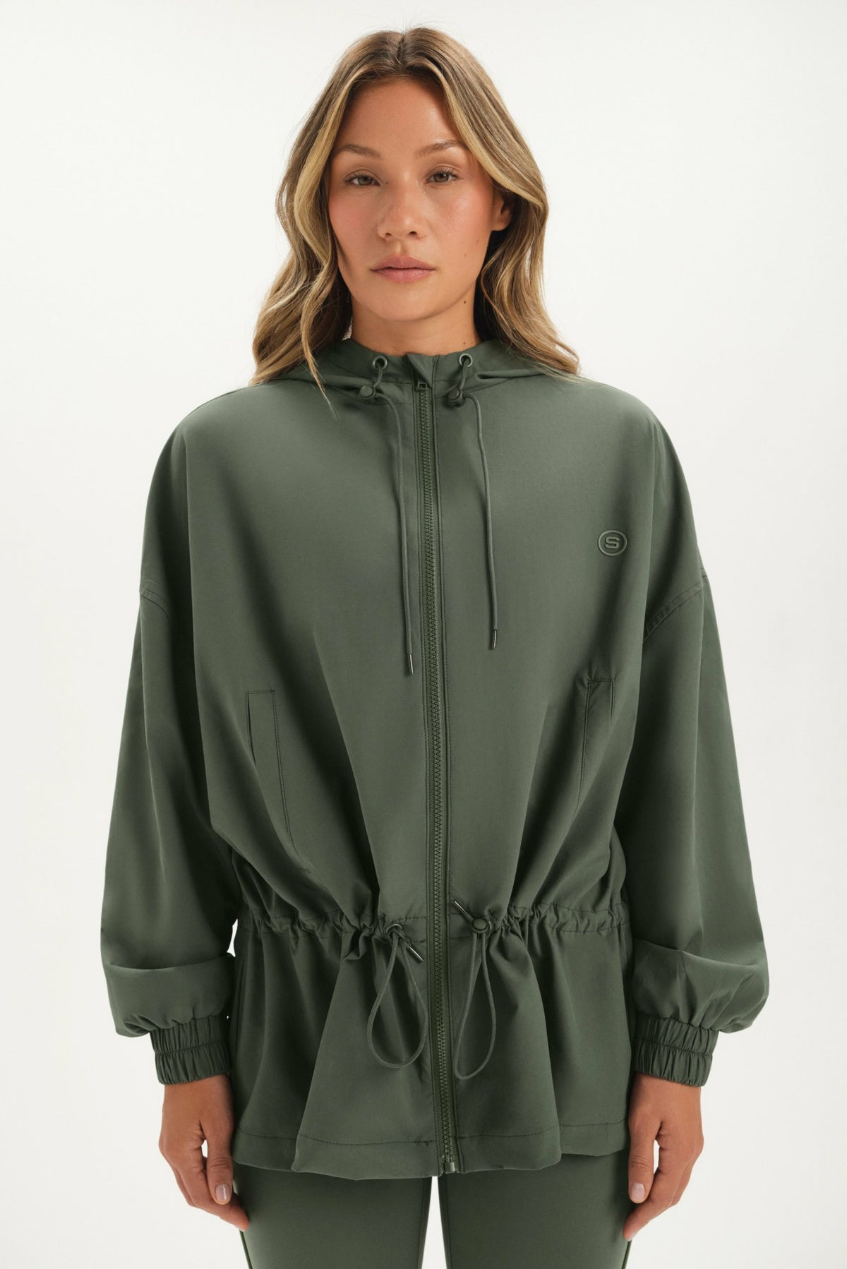 NYLON TRACK CINCHED WINDBREAKER - GROTTO | SET ACTIVE Signature