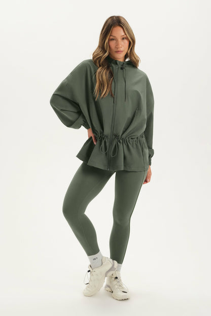 NYLON TRACK CINCHED WINDBREAKER - GROTTO | SET ACTIVE Signature