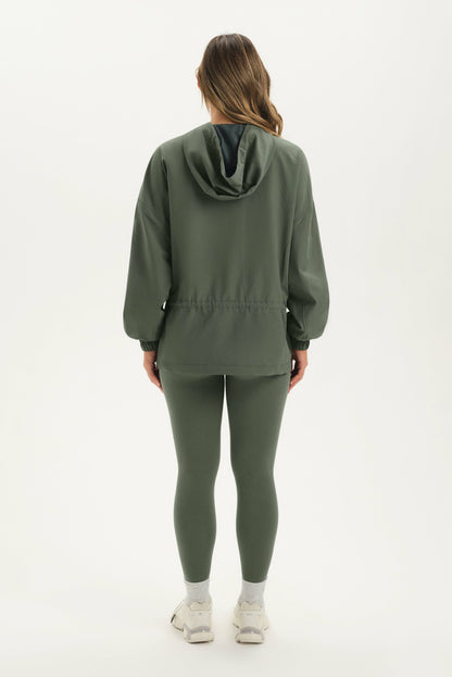 NYLON TRACK CINCHED WINDBREAKER - GROTTO | SET ACTIVE Signature
