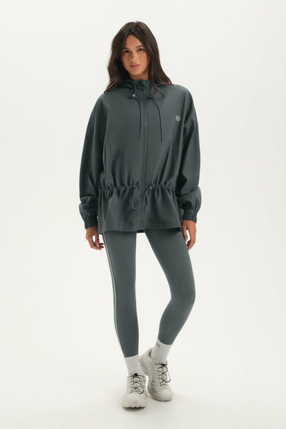 NYLON TRACK CINCHED WINDBREAKER - MAST | SET ACTIVE Classic