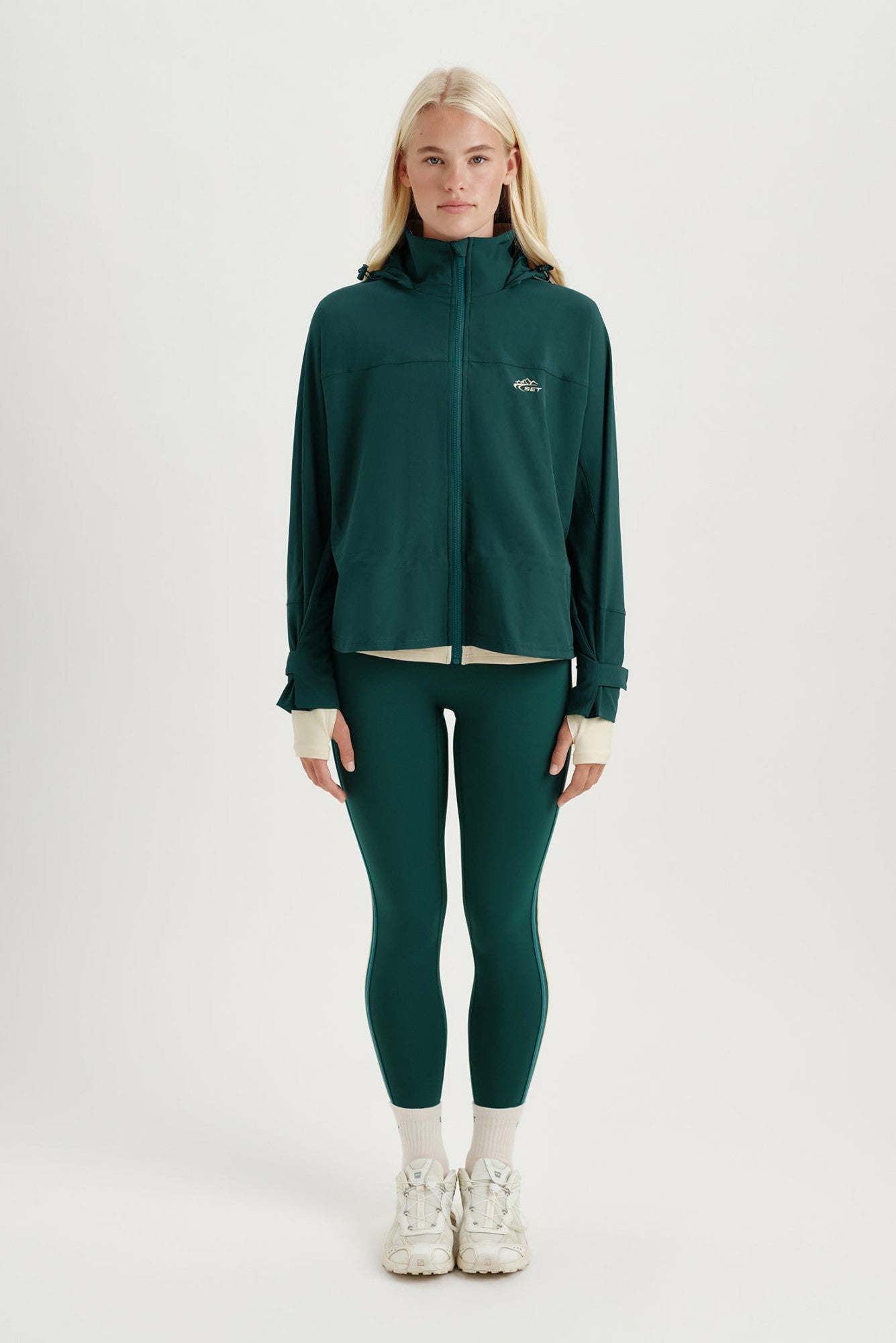 NYLON DUET CINCHED WINDBREAKER - PEAK | SET ACTIVE Featured