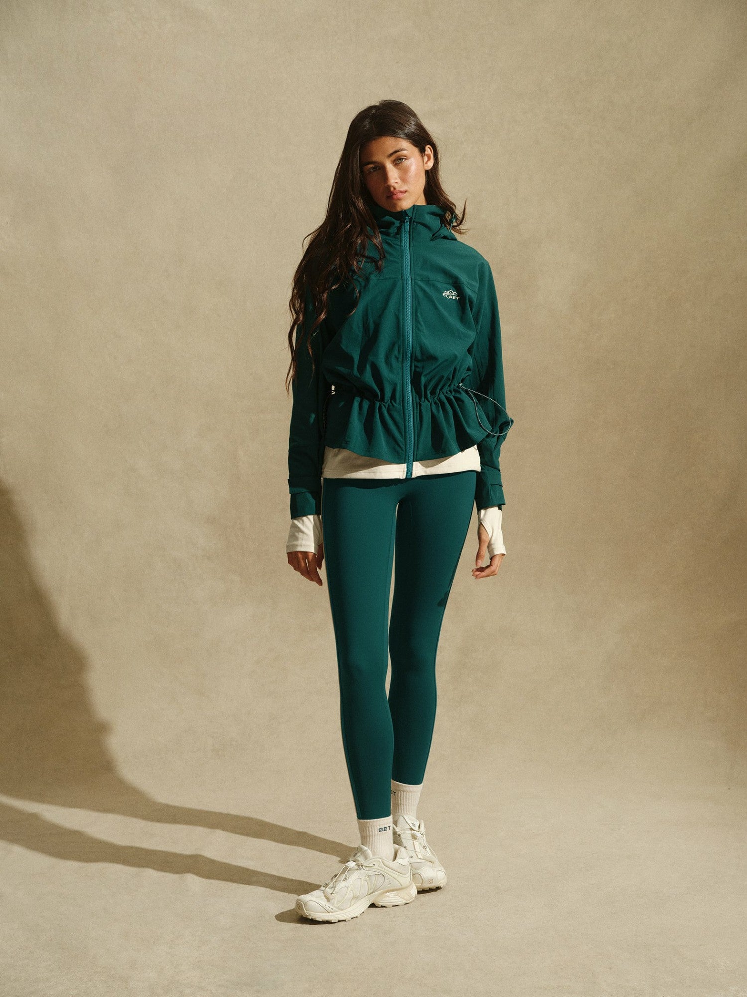 NYLON DUET CINCHED WINDBREAKER - PEAK | SET ACTIVE Featured