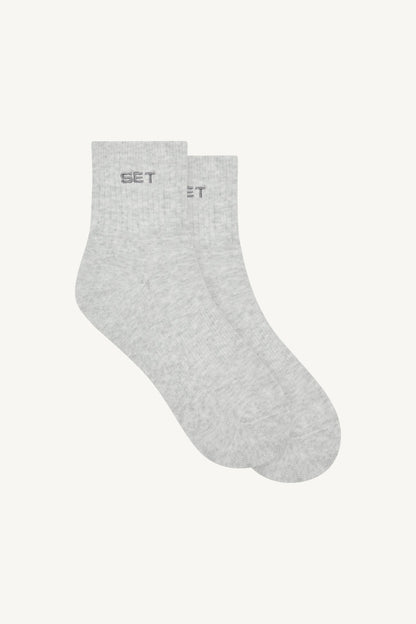 SET SHORTY SOCKS (3 PACK) - WHITE/HEATHER GREY/ONYX | SET ACTIVE Signature
