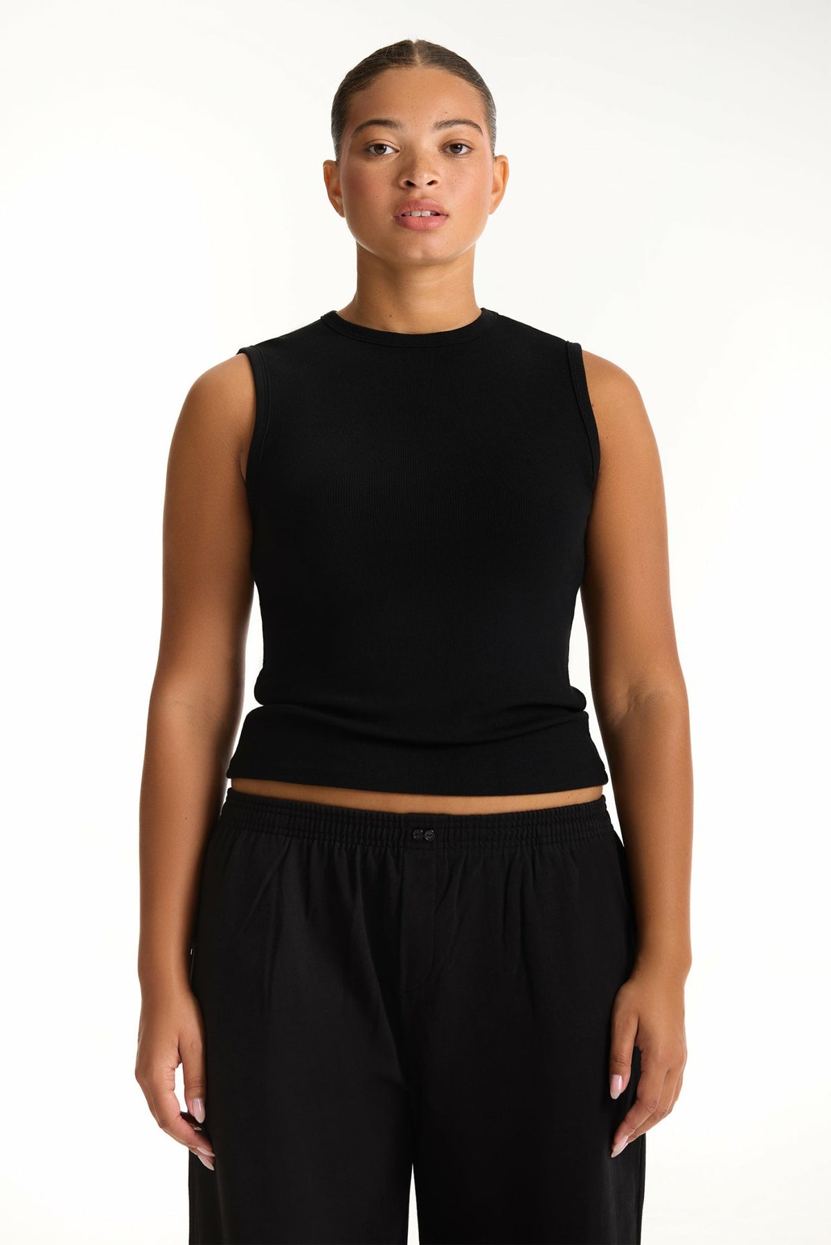 RIBBED MODAL BODY MUSCLE TANK - ONYX | SET ACTIVE Featured