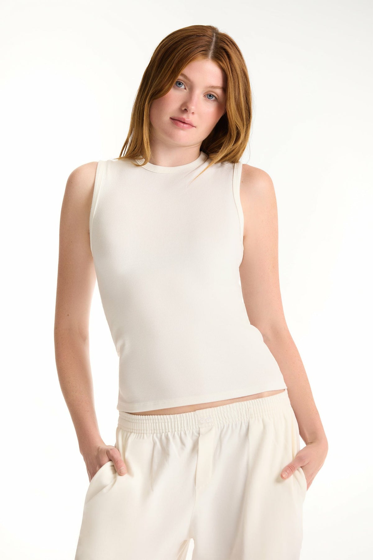 RIBBED MODAL BODY MUSCLE TANK - BLANC | SET ACTIVE Trending