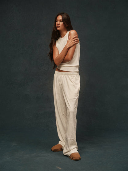 HEAVY COTTON EASY BOXER PANTS - BLANC | SET ACTIVE Best Seller