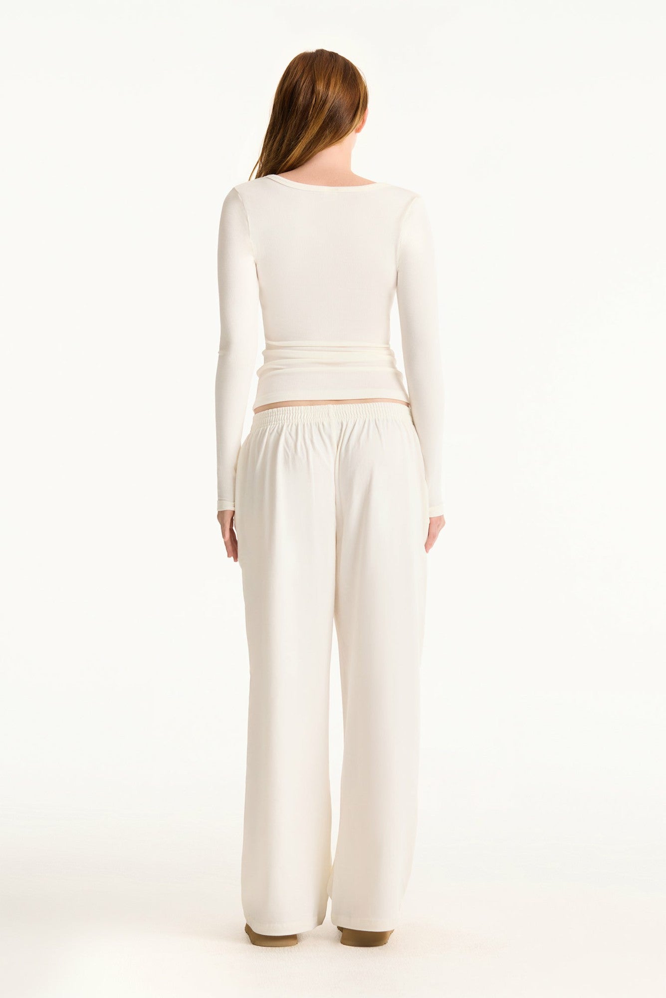 RIBBED MODAL BODY HENLEY - BLANC | SET ACTIVE Recommended