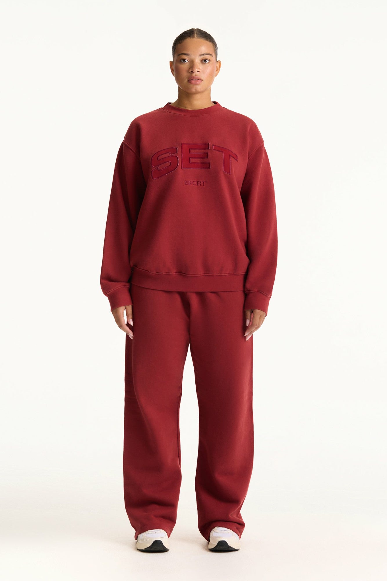 MIDWEIGHT SWEATS STAPLE STRAIGHT LEG SWEATPANTS - SNAPPER | SET ACTIVE Classic