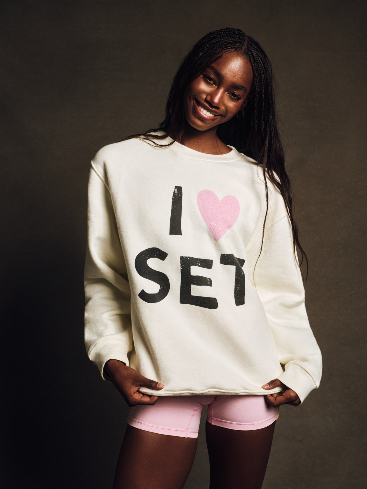 MIDWEIGHT SWEATS STAPLE I LOVE SET CREWNECK - ICING | SET ACTIVE Popular