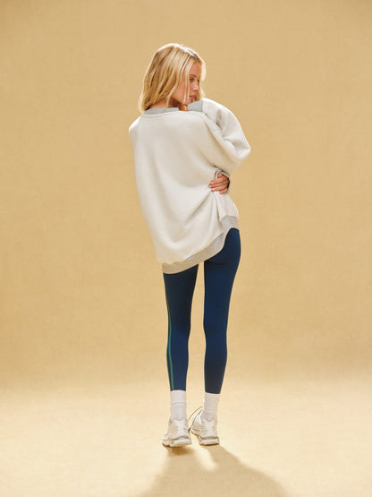 MIDWEIGHT SWEATS STAPLE SET REVERSE PALM CREWNECK - FOG HEATHER GREY | SET ACTIVE Exclusive