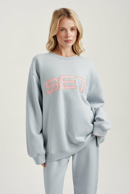 MIDWEIGHT SWEATS STAPLE SET CREWNECK - BLUSH | SET ACTIVE Signature
