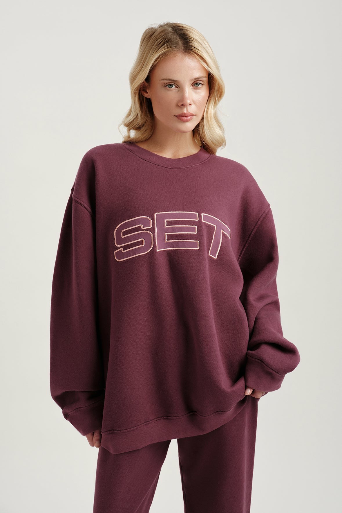 MIDWEIGHT SWEATS STAPLE SET CREWNECK - ROSEBUD | SET ACTIVE Featured
