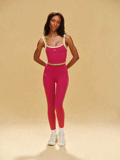 BREATHE 1.0 CONTRAST DOUBLE STRAP TANK - HIBISCUS | SET ACTIVE Recommended